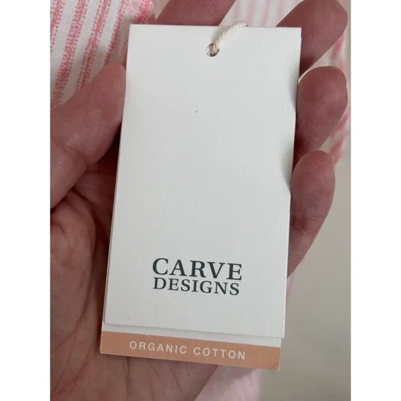 NWT Carve‎ Designs Womens XL Organic Cotton Striped Top Pink White Beach Coastal - Picture 3 of 6